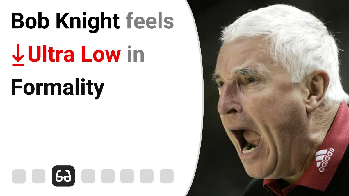 Basketball coach Bob Knight loses it during halftime pep talk